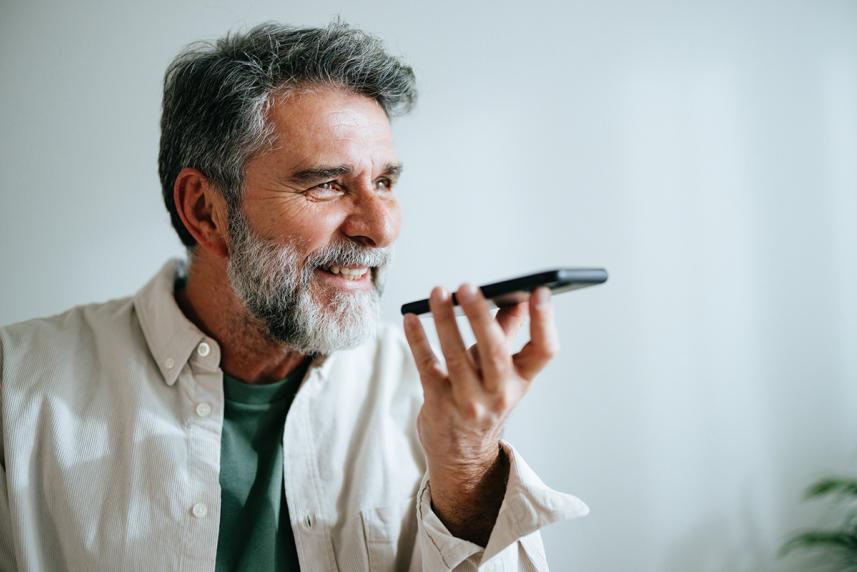 A man talking into a phone